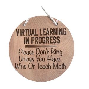 Virtual Learning door hanger sign